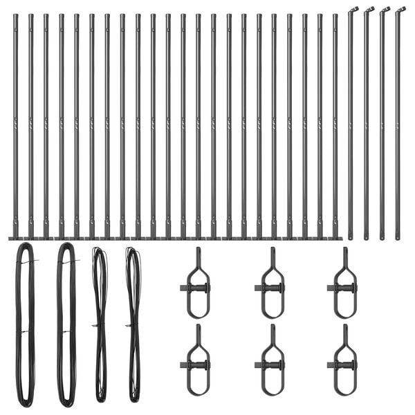 vidaXL Fence Post Other 26 pcs Grey 3.2 x 3.2 x 78.5 cm Steel