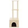 vidaXL Cat Tree with Sisal Scratching Posts Cream 133.5 cm