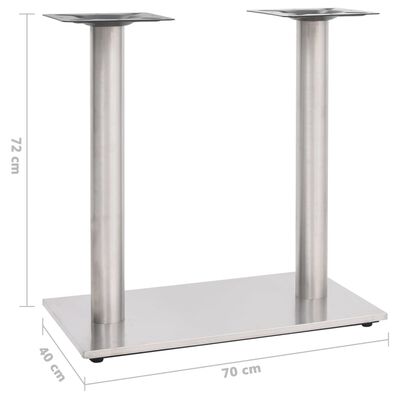 vidaXL Bistro Table Leg Silver 70x40x72 cm Stainless Steel