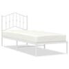 vidaXL Metal Bed Frame without Mattress with Headboard White 80x200cm