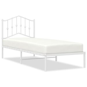 vidaXL Metal Bed Frame without Mattress with Headboard White 80x200cm