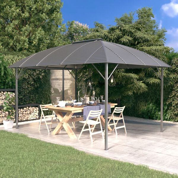 vidaXL Gazebo with Arch Roof 3x4 m Anthracite
