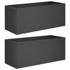 vidaXL Garden Planter 2 pcs Black 100 x 40 x 40 cm Cold-rolled Steel