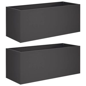 vidaXL Garden Planter 2 pcs Black 100 x 40 x 40 cm Cold-rolled Steel