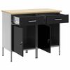 vidaXL Work Cabinet with Drawer 2 pcs Black and Grey 100 x 55 x 85 cm