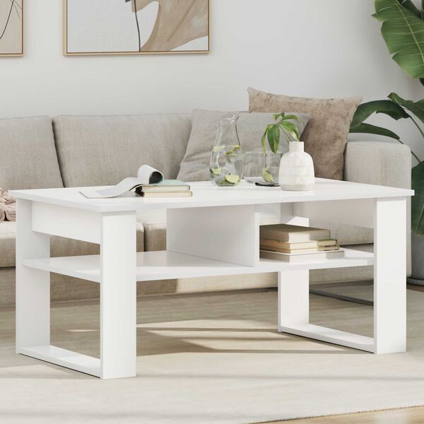 vidaXL Coffee Table with Storage White 96 x 54 x 44 cm Engineered Wood