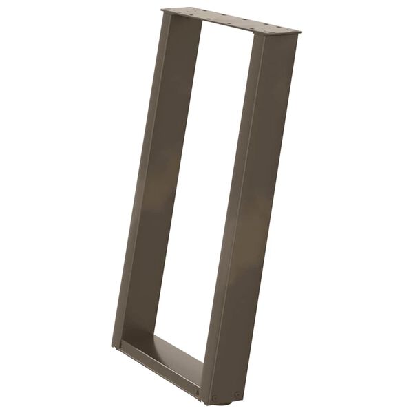 vidaXL Dining Table Legs U-Shaped 2 pcs Natural Steel 60x(72-73) cm Steel