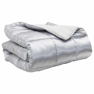 vidaXL Winter Duvet Silver 200 x 155 cm Satin and Microfiber