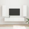 vidaXL TV Cabinet Set Wall-mounted 3 pcs White Engineered Wood