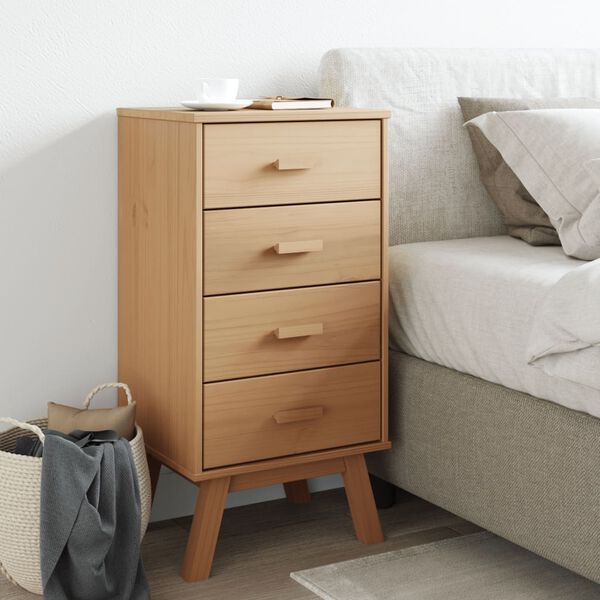vidaXL Bedside Cabinet OLDEN Brown Solid Wood Pine