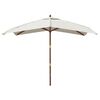 vidaXL Garden Parasol with Wooden Pole Sand 300x300x273 cm