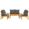 vidaXL 5 Piece Garden Lounge Set with Cushions Solid Wood Acacia