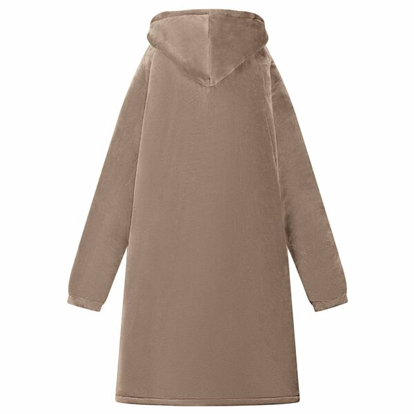 vidaXL Blanket Hoodie Camel M Fleece and Flannel
