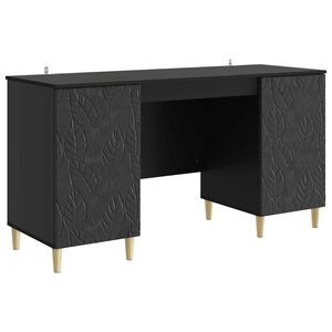 vidaXL Desk Black 142.5 x 50 x 75 cm Engineered Wood