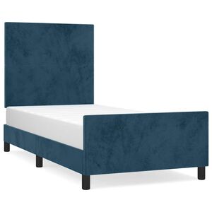 vidaXL Bed Frame without Mattress Dark Blue 90x190 cm Velvet
