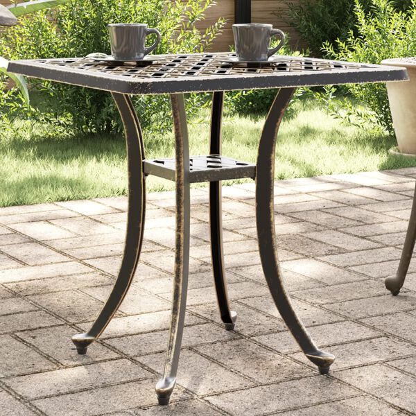 vidaXL Garden Table Bronze 53x53x53 cm Cast Aluminium