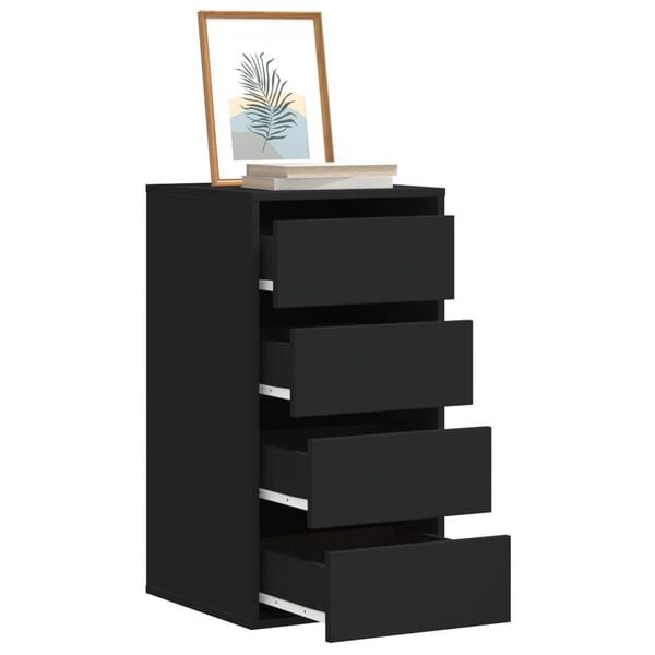 vidaXL Corner Chest of Drawers Black 40x41x76 cm Engineered Wood