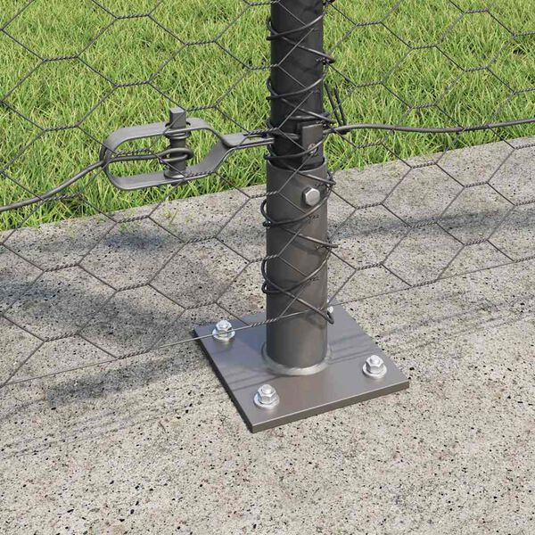 vidaXL Fence Post Grey 100 x 1.2 m (36 mm mesh) Steel and PVC