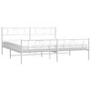 vidaXL Metal Bed Frame without Mattress with Footboard White 193x203cm
