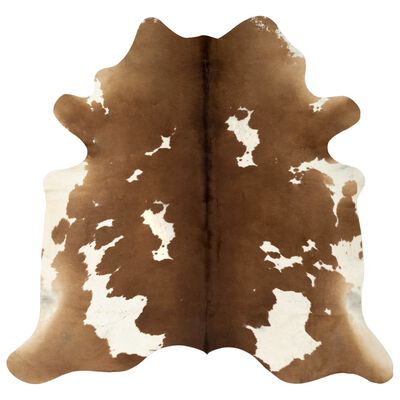 vidaXL Real Cow Hide Rug Brown and White 150x170 cm