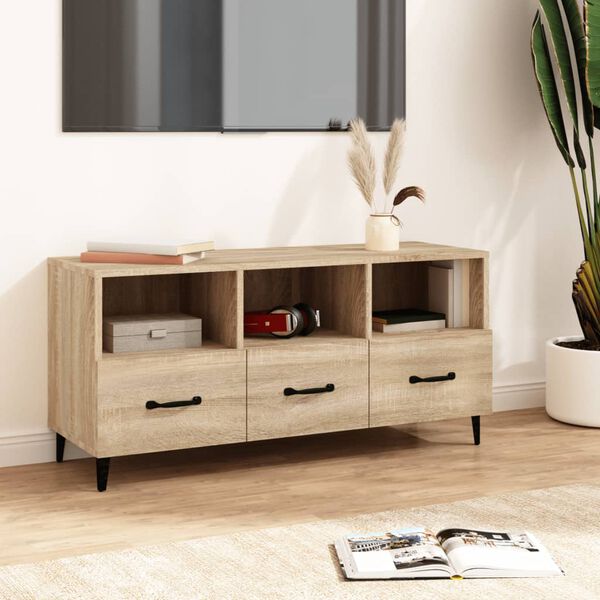 vidaXL TV Cabinet Sonoma Oak 102x35x50 cm Engineered Wood
