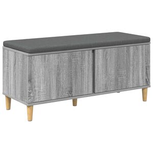 vidaXL Hall Bench with Cushion with Door Grey Sonoma 100 x 38 x 46 cm
