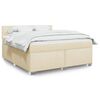 vidaXL Box Spring Bed with Mattress Cream 180x200 cm Fabric