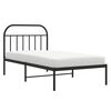 vidaXL Metal Bed Frame without Mattress with Headboard Black 100x200cm