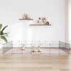 vidaXL 28-Panel Pet Cage with Door Black 35x35 cm Steel