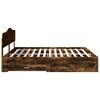 vidaXL Bed Frame with Drawer Smoked Oak 200 x 200 cm Engineered Wood