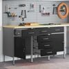 vidaXL Work Cabinet with Drawer 3 pcs Black and Grey 75 x 45 x 85 cm