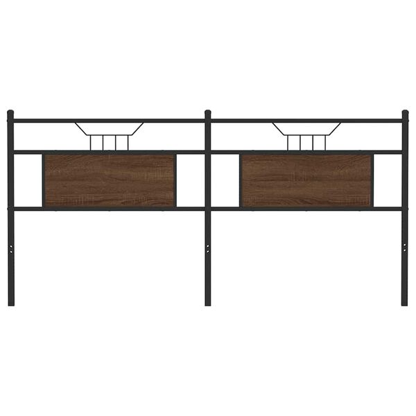 vidaXL Headboard Brown Oak 183 cm Engineered Wood and Steel