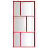 vidaXL Walk-in Shower Wall with Clear ESG Glass Red 90x195 cm