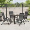 vidaXL Garden Dining Set 5 pcs Grey Powder-Coated Steel