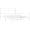 vidaXL Metal Bed Frame without Mattress with Footboard&nbsp;White 140x200cm