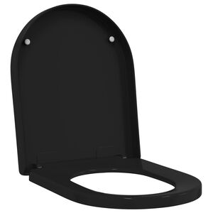 vidaXL Toilet Seat Adjustable Black 48 x 36.5 x 4.5 cm Polypropylene