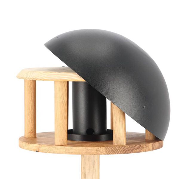 Esschert Design Bird Table with Silo and Round Roof Black