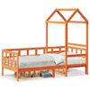vidaXL Day Bed with Roof without Mattress Wax Brown 90x200 cm