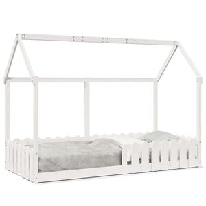 vidaXL Kids'House Bed Frame without Mattress White 90x200 cm