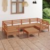 vidaXL 7 Piece Garden Lounge Set Honey Brown Solid Wood Pine
