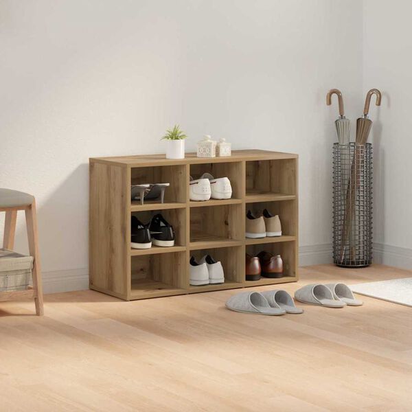 vidaXL Shoe Cabinet Artisan Oak 77.5 x 30 x 51 cm Engineered Wood