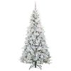 vidaXL Artificial Hinged Christmas Tree White 210 cm PE and PVC