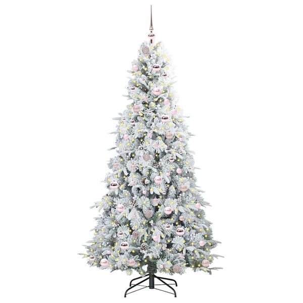 vidaXL Artificial Hinged Christmas Tree White 210 cm PE and PVC