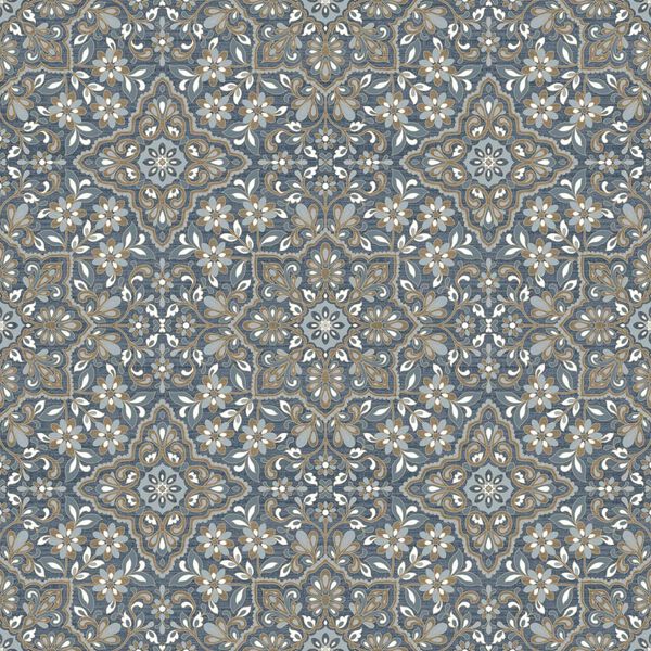 Noordwand Wallpaper Homestyle Portugese Tiles Brown and Blue