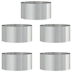 vidaXL Planter Ring 5 pcs Silver 40 x 40 x 20 cm Galvanised Steel