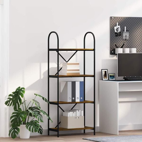 vidaXL Bookshelf Smoked Oak 60 x 30 x 146 cm Engineered wood