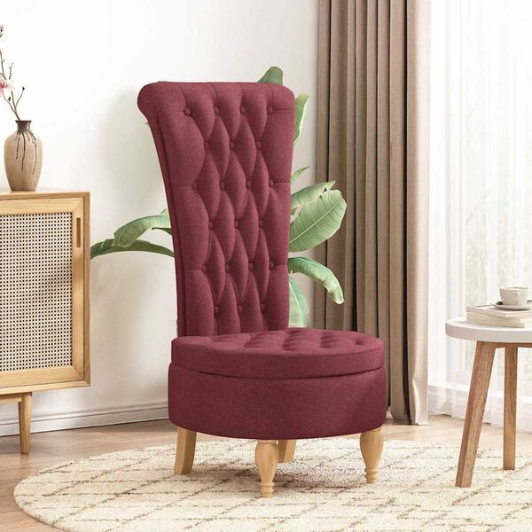 vidaXL Slipper Chair Wine Red 56.5 x 70 x 110 cm Fabric