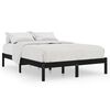 vidaXL Bed Frame without Mattress Black Solid Wood 160x200 cm