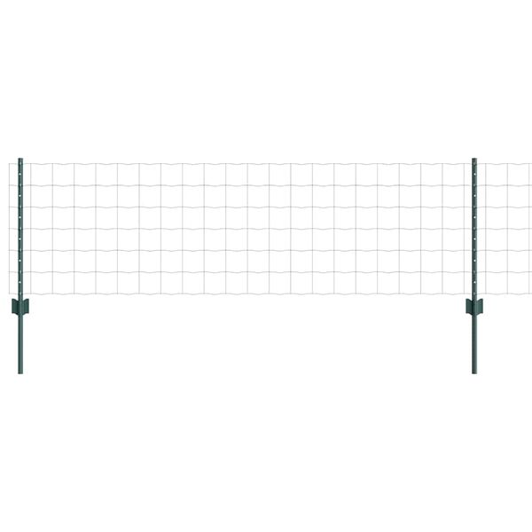 vidaXL Fence with Post Green 0.6 x 25 m Steel and PVC