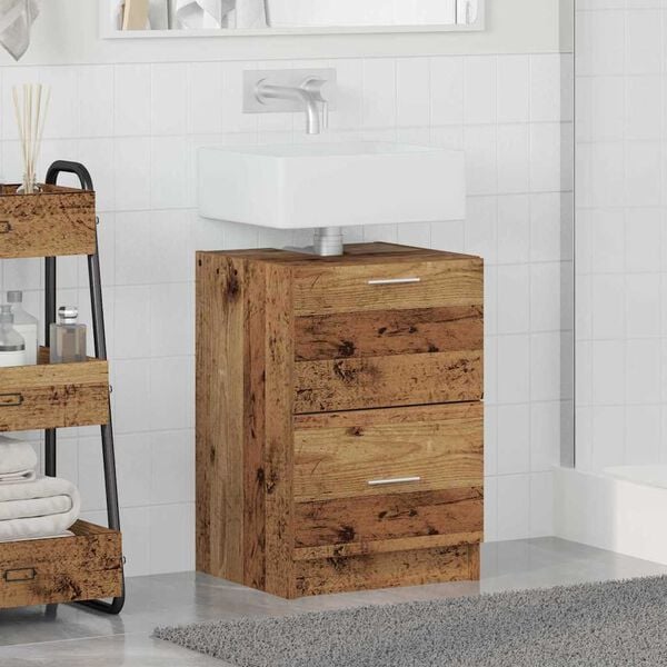 vidaXL Bathroom Cabinet Old Wood 40 x 37 x 59 cm Engineered wood